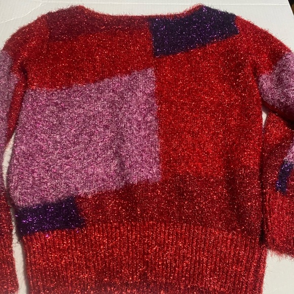 New York & Company Red and Pink Crew Neck Sweater - Picture 6 of 9